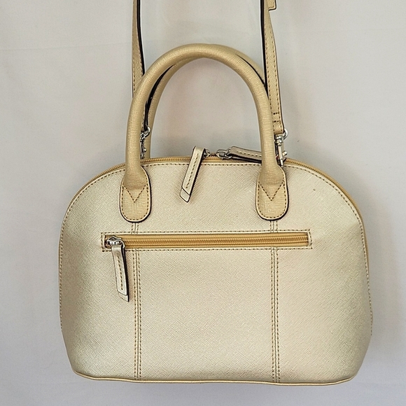 Tignanello Saffiano Leather Domed Satchel Champagne - Picture 2 of 16